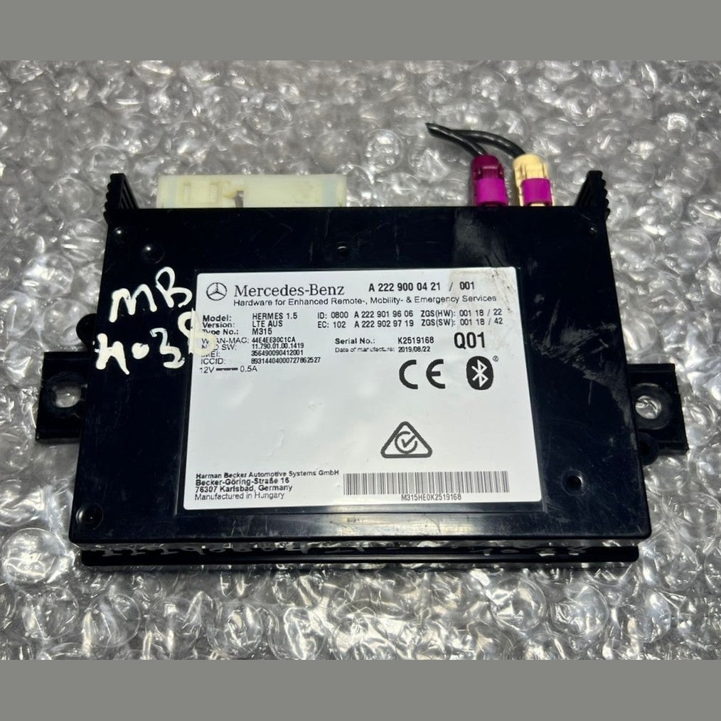 15-21 Mercedes-Benz W222 S-Class Bluetooth Telematics Module A222 9000421 OEM