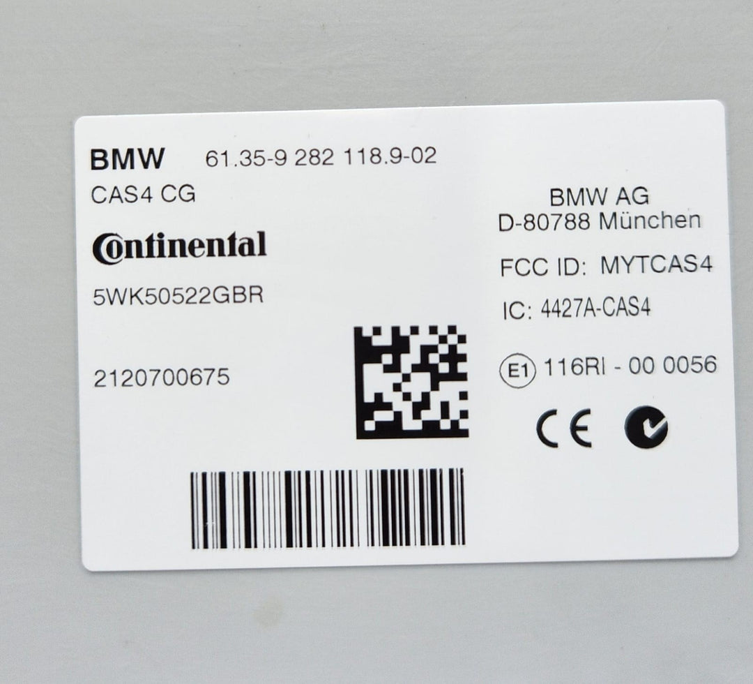 2012 BMW 640i CAS Control Unit Module 9282118 5,6 Series F12 F13 F10 F11 X3 F25 