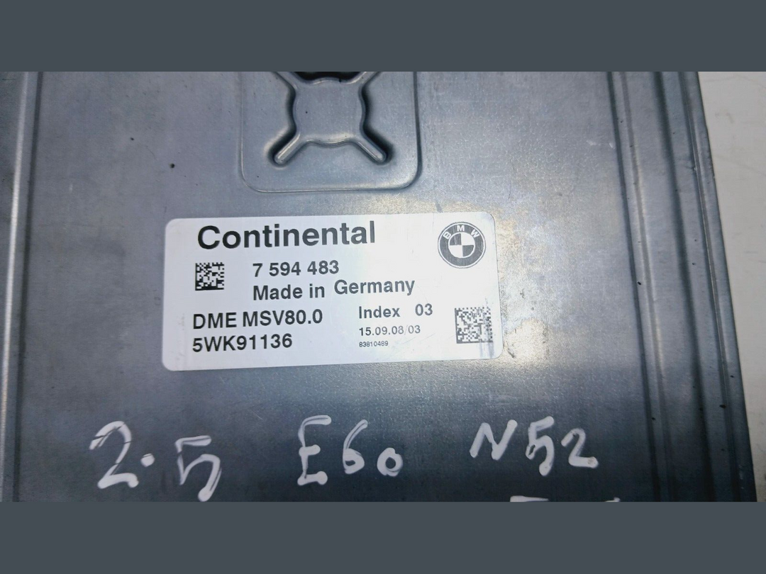 BMW 3 5 E60 E61 E90 E91 N52 ECU Engine Control Unit Module ECM DME MSV80 7594483