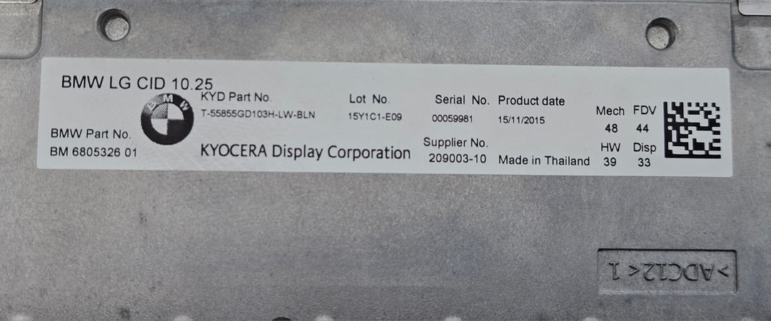 6805326-2015-2019 BMW 740i G11 G12 Central Information Display OEM