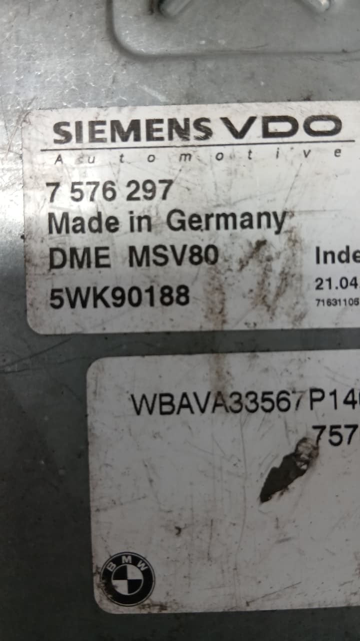 2008-2010 BMW 528i Engine Control Unit 7576297 DME MSV80 5WK90188 ECU E60 E90