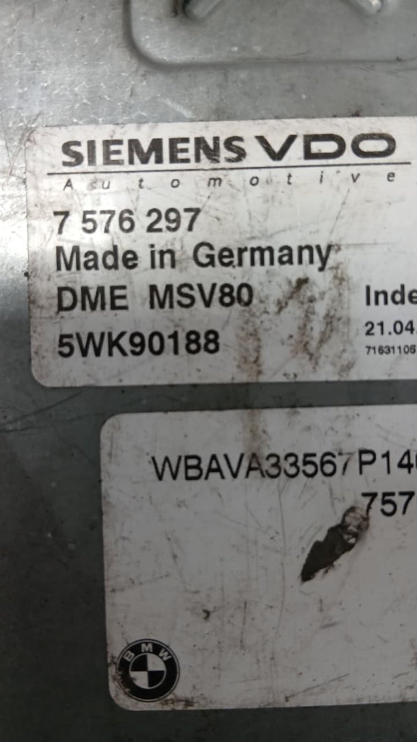 2008-2010 BMW 528i Engine Control Unit 7576297 DME MSV80 5WK90188 ECU E60 E90