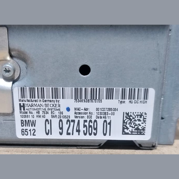 BMW 5  6 SERIES F10 F11 F12 F13 F06 SAT NAV RADIO HEADUNIT OEM CI -  9274569