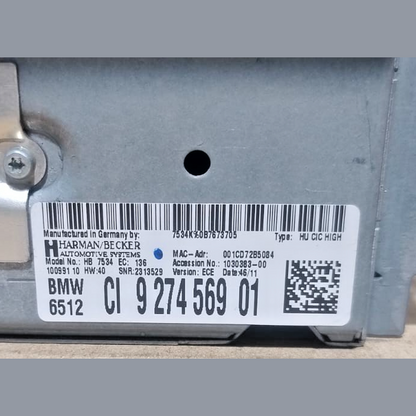 BMW 5  6 SERIES F10 F11 F12 F13 F06 SAT NAV RADIO HEADUNIT OEM CI -  9274569