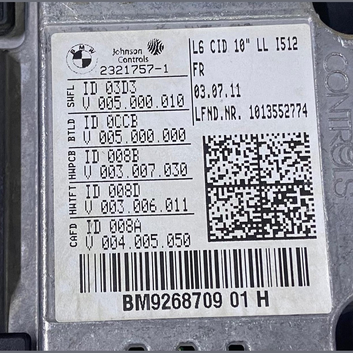 OEM BMW F01 F02 F04 Monitor Central Information Display Screen 9268709