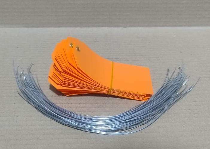 ACRYLIC TAG WITH METAL EYELET – THIN PLASTIC LABEL - IND/CRAFT ID TAG ORANGE
