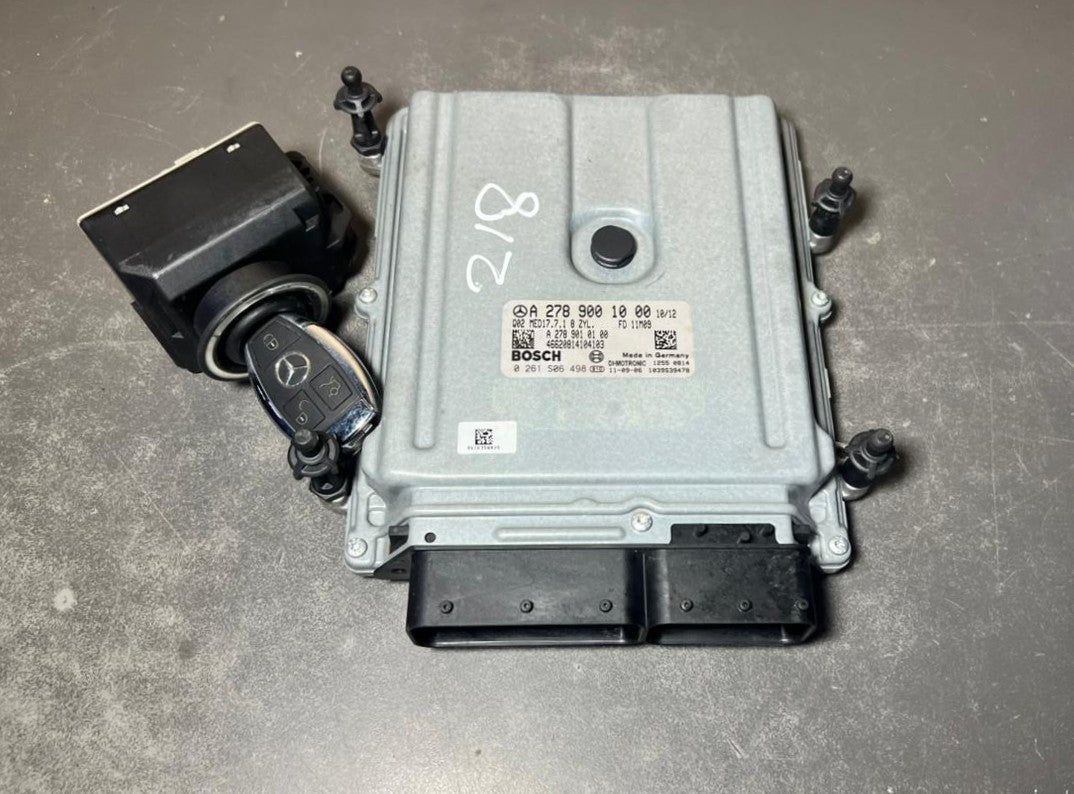 Mercedes W218 ECU Engine Control Module Ignition Key Switch Set A278 9001000 OEM