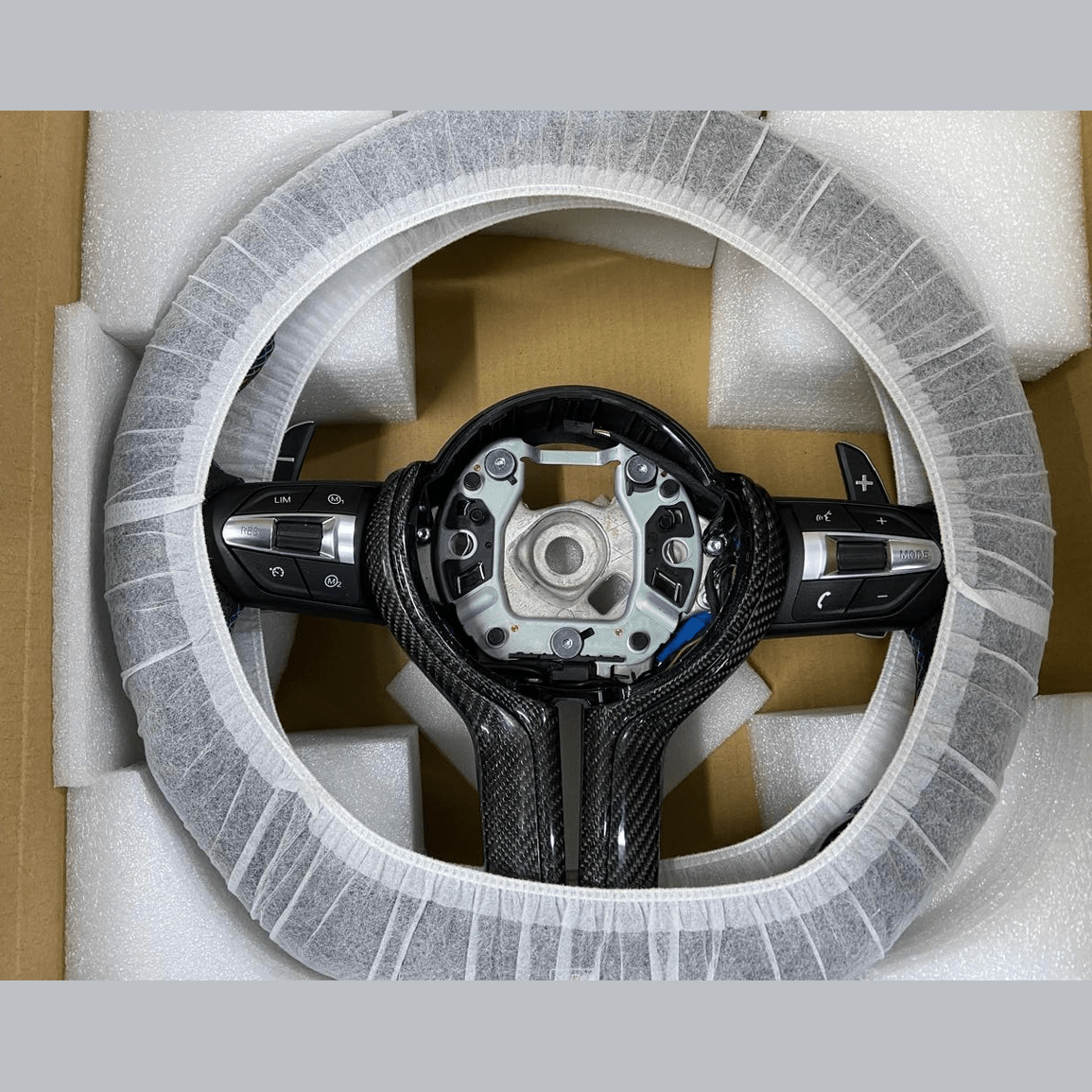 OEM BMW Carbon Fiber Steering Wheel F30 F32 Series MSport With Paddle Shifts LED