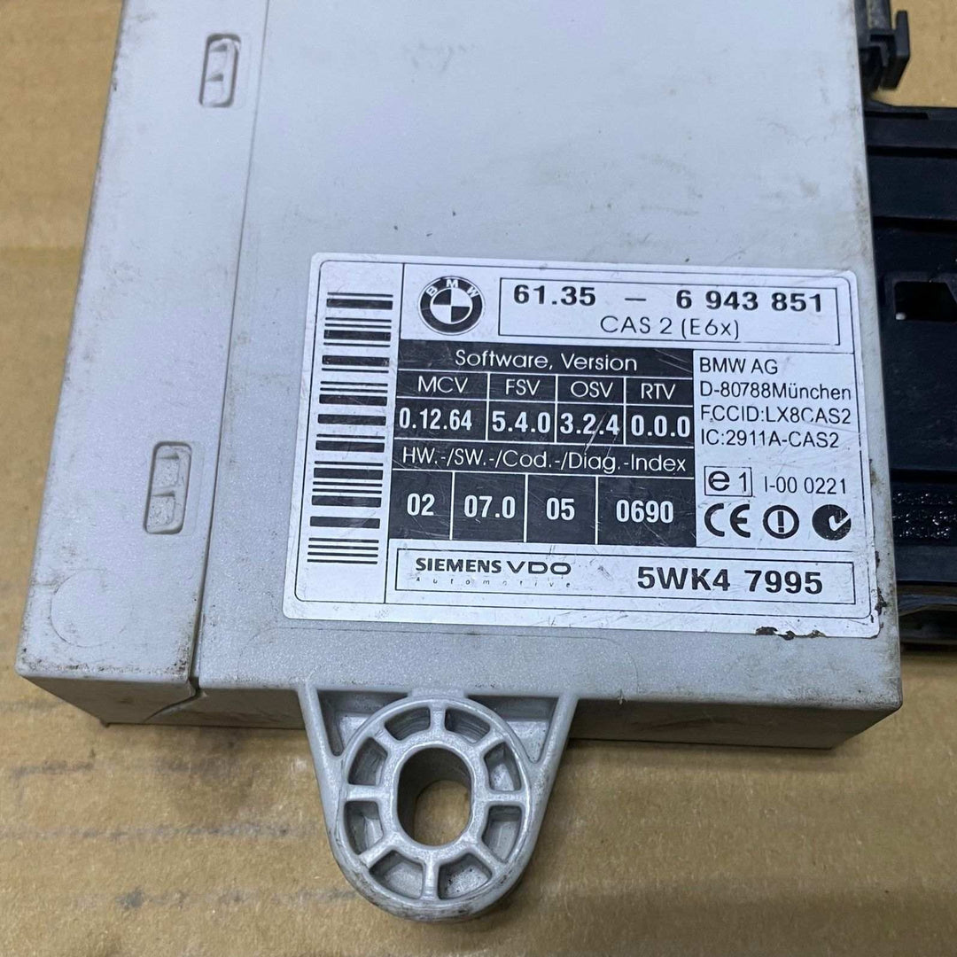BMW Car Access System Control Module 6943851 CAS2 5 Series E60 E61