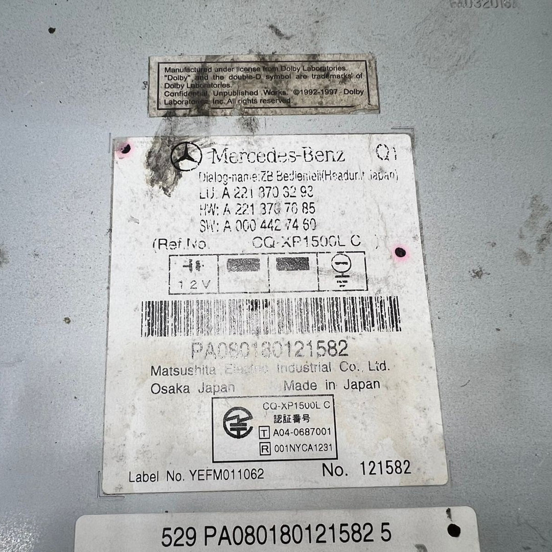 07–2013 Mercedes W221 S-Class Radio Audio Head Unit CD Player A221 8703293 OEM