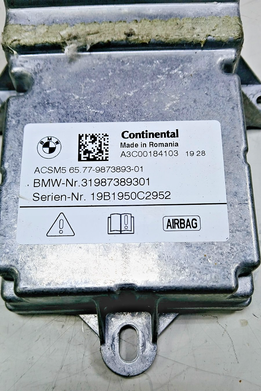 GENIUNE BMW 3 SERIES G20 G21 2017-19 SRS CONTROL UNIT MODULE 9873893