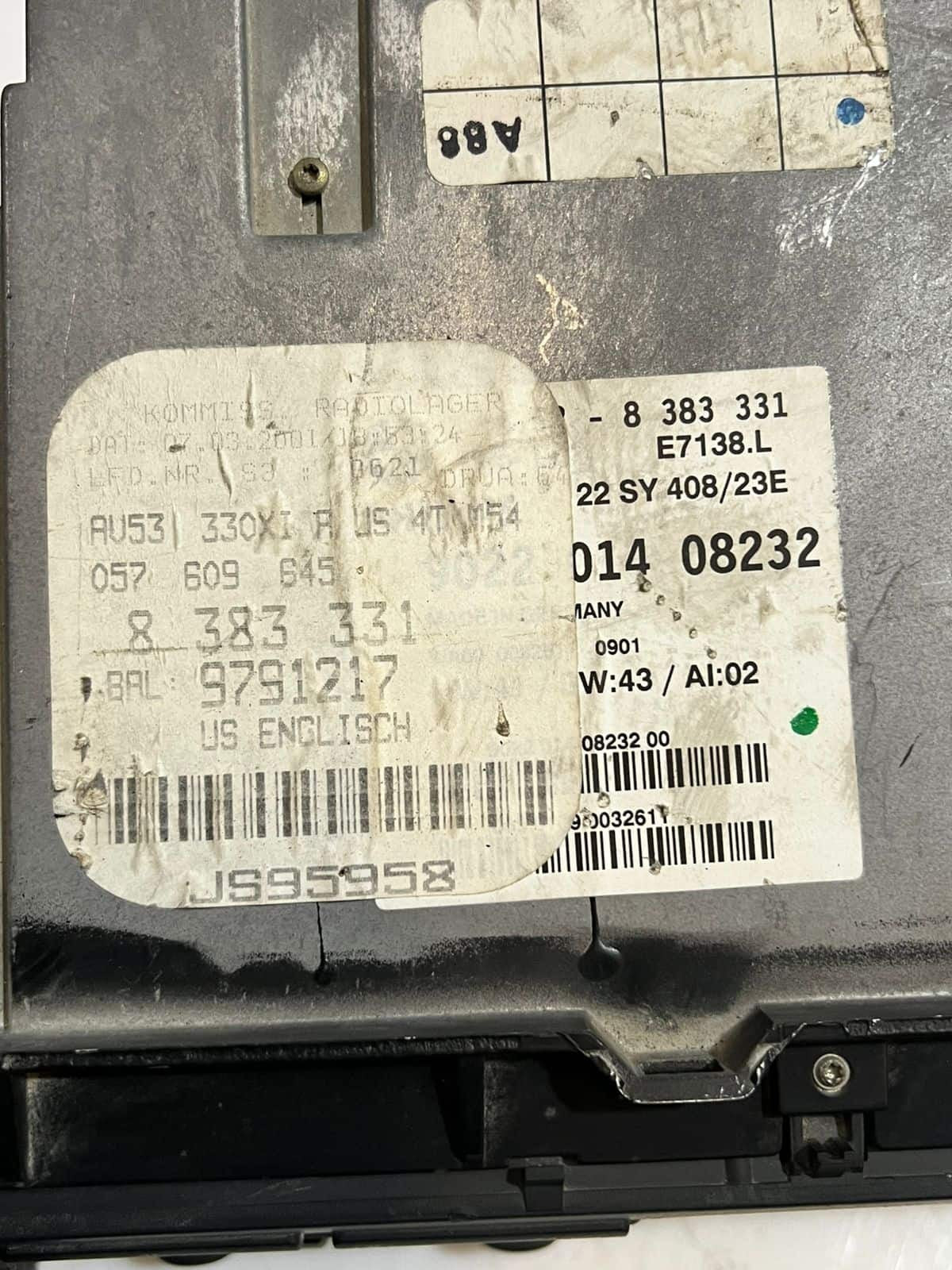 2001-2003 BMW E46 3-Series 325i 323I 330i Radio Navigation Head Unit 8383331 OEM