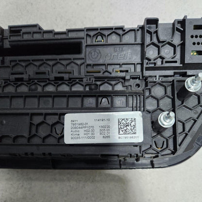 2018 BMW X3 Climate Control Panel 7951982 G01 X3 G02 X4 F97 X3M F98 X4M and iX3