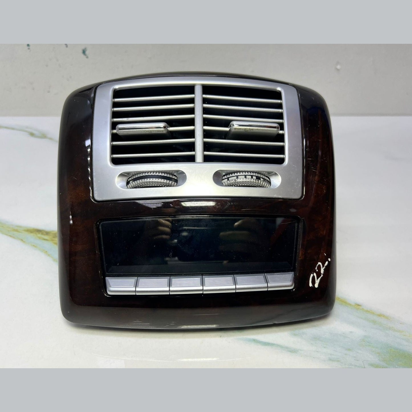 07-13 Mercedes W221 S600 S400 Rear Center Console A/C Air Vent Trim Wood OEM