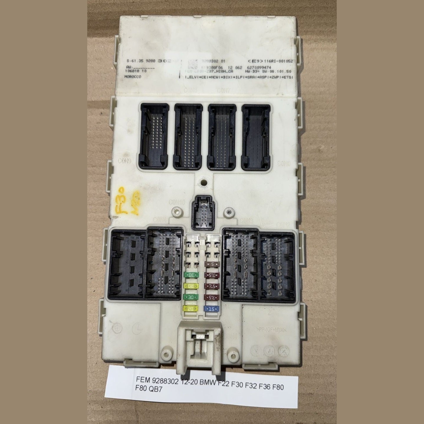 BMW FEM  BODY DOMAIN CONTROL UNIT 12-20 F22 F30 F32 F36 F80 F80- 9288302