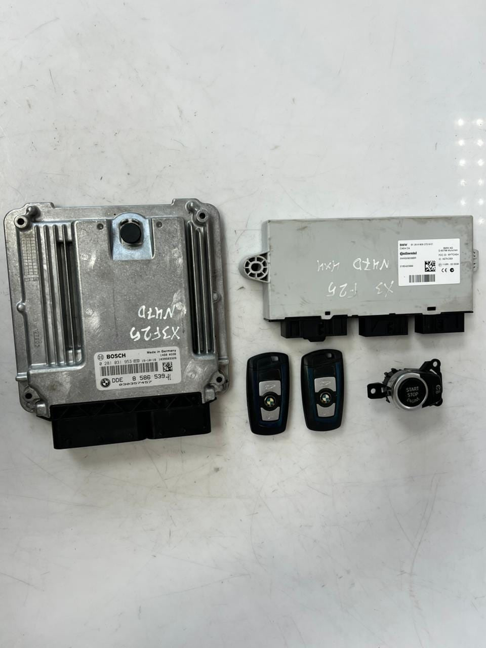 2016 BMW X3 F25 N47D Engine Control Unit ECU SET DDE+CAS4+2KEYS 8586539 OEM