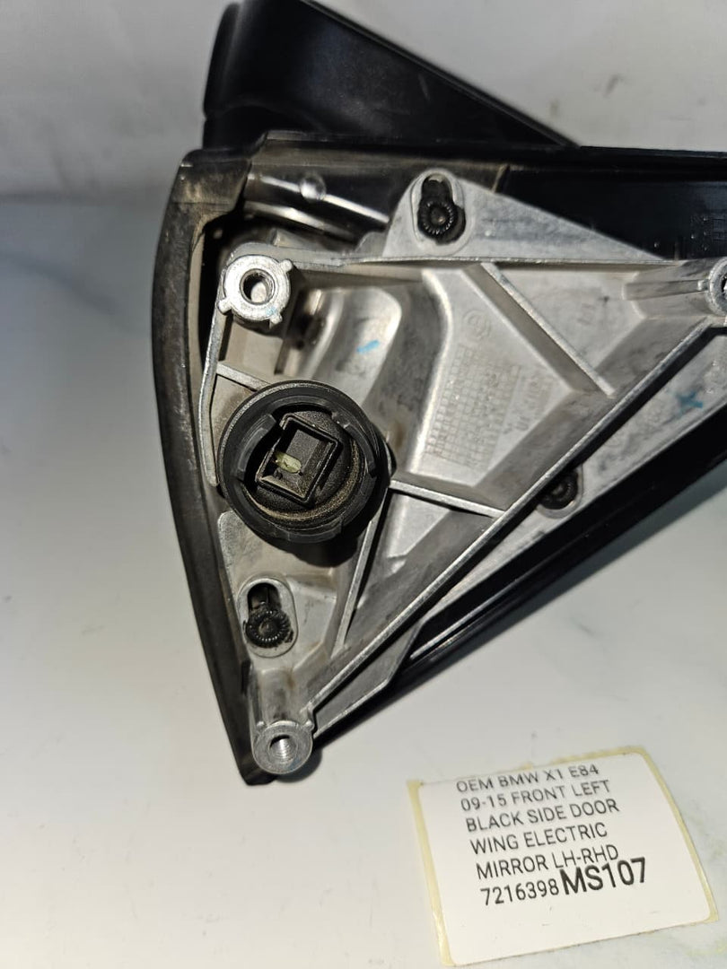 OEM BMW X1 E84 09-15 FRONT LEFT BLACK SIDE DOOR WING MIRROR LH-RHD 7216398