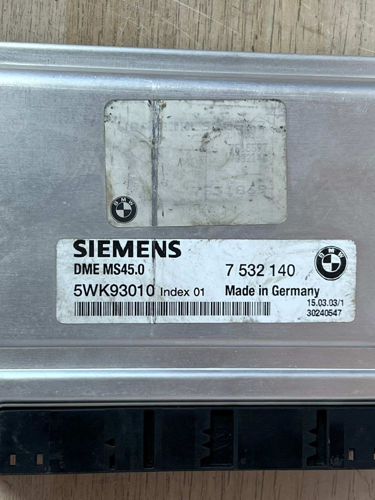 BMW Z4 E85 E86 3.0 2003 ENGINE CONTROL UNIT MODULE ECU ONLY MANUAL - 7532140