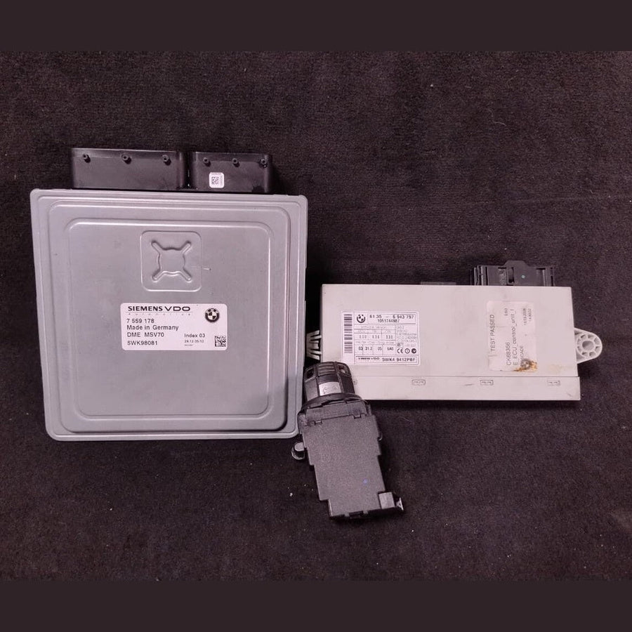 BMW 3 E90 E91, 5 E60 E61 ENGINE CONTROL MODULE UNIT ECU SET +KEY + CASE- 7559176
