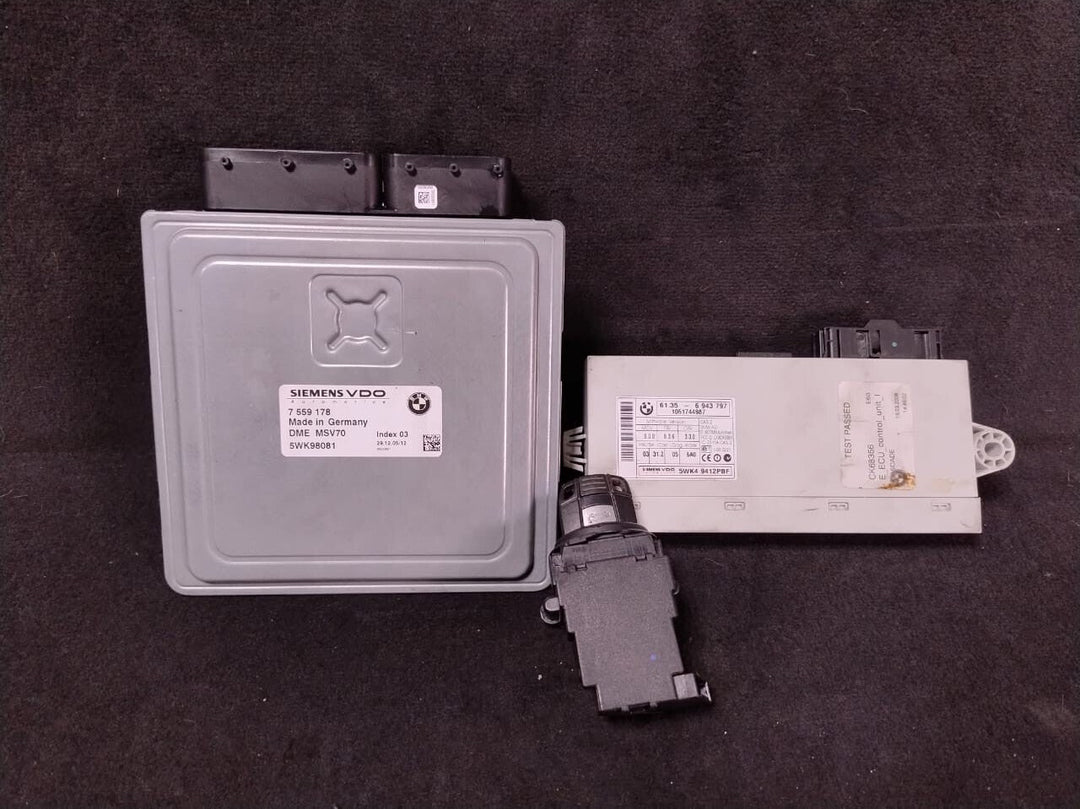 BMW 3 E90 E91, 5 E60 E61 ENGINE CONTROL MODULE UNIT ECU SET +KEY + CASE- 7559176