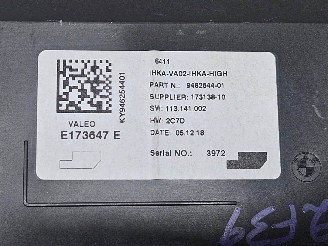 9462544-2014-2024 BMW X2 F39 RHD Air Conditioning Control Module OEM
