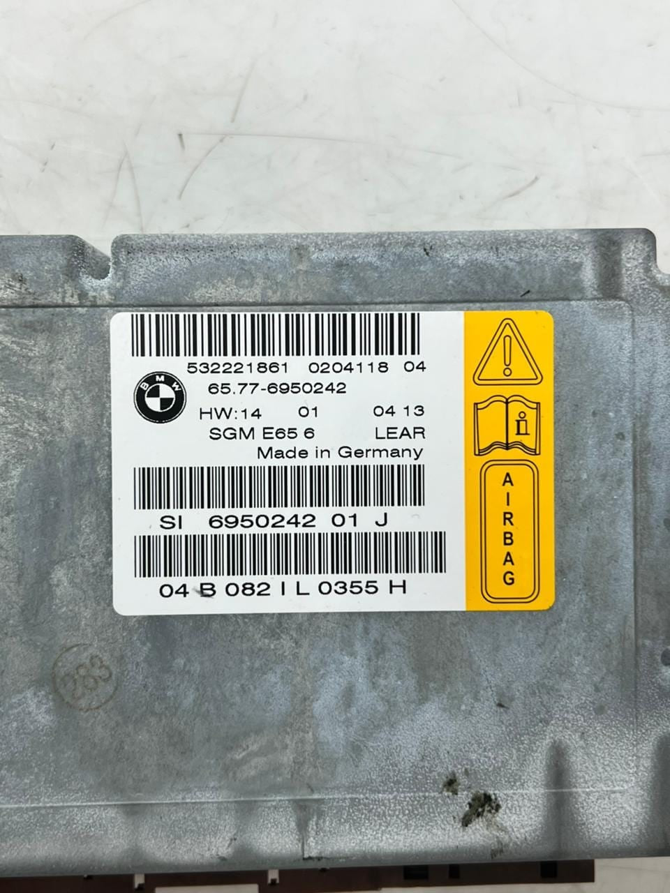2002-2005 BMW 745i E65 LEAR Srs Control Module 6950242 OEM