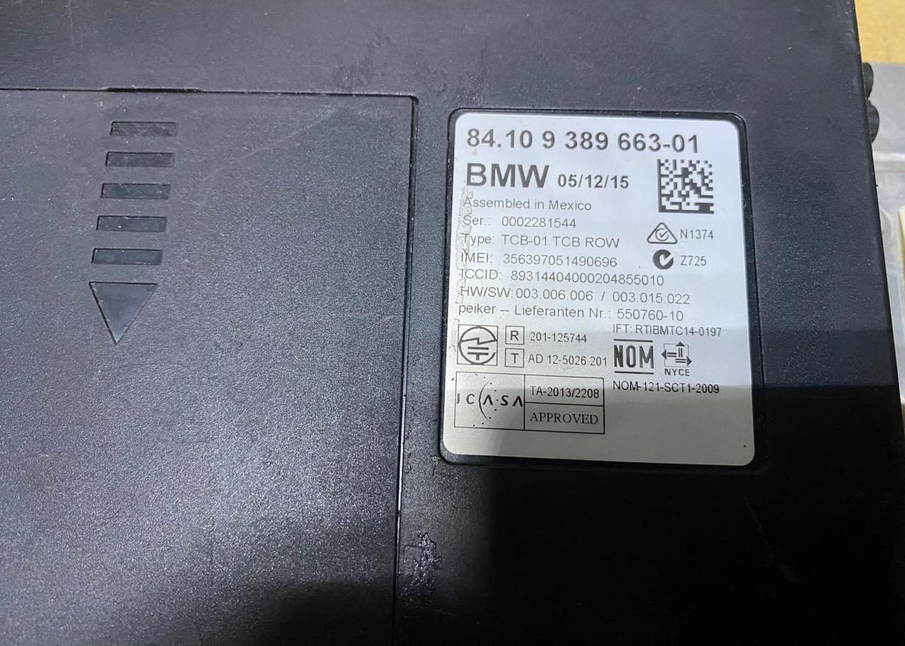 2015-2018 BMW X4 F26, X5 F15, and X6 F16 Telematics Control Unit Module 9389663