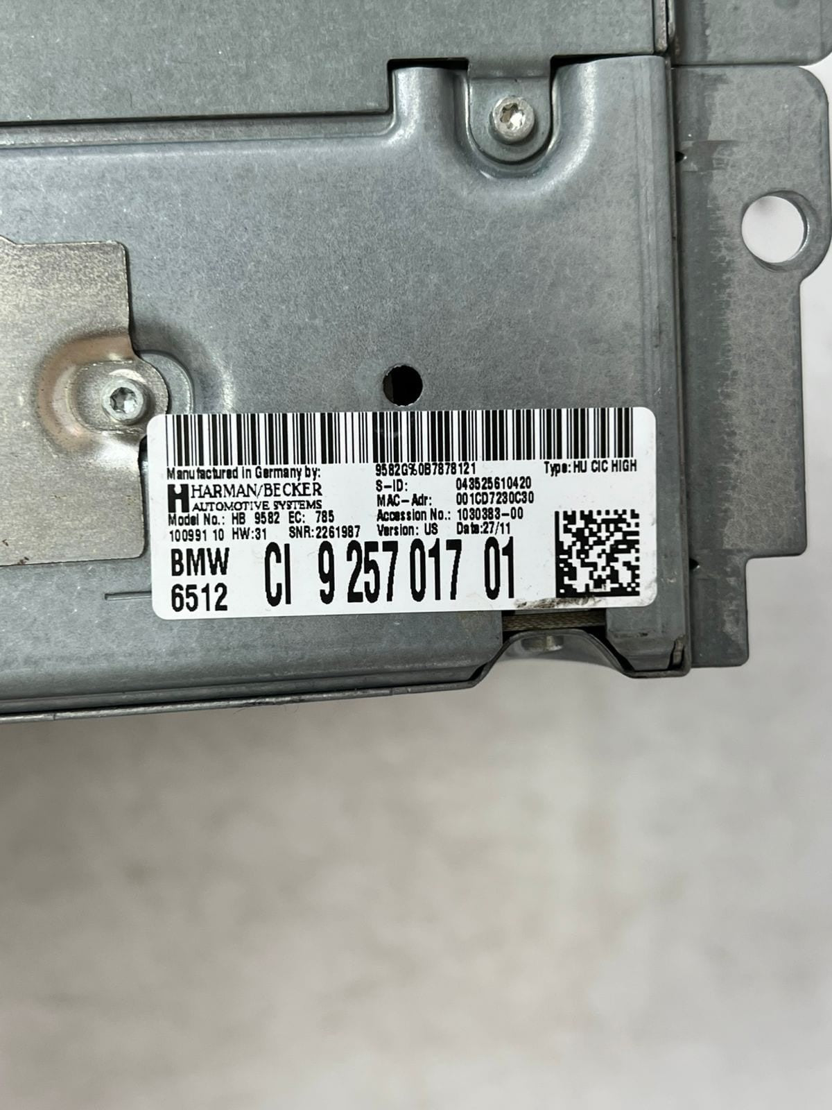 2010-2013 BMW X3 F25, 535i, 550i GT HARMAN CD Radio Receiver 9257017 OEM