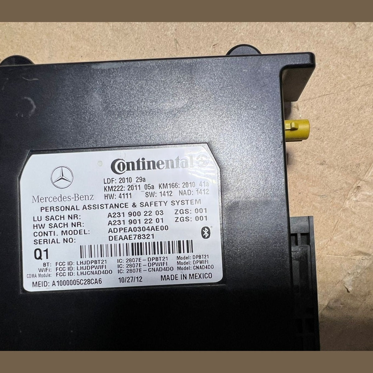 10–14 Mercedes-Benz W212 E-Class AID Communication Control Module A231 9002203