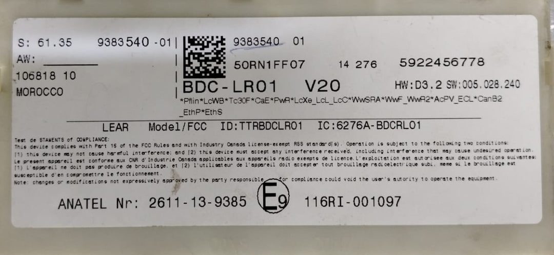 OEM BMW X5 F15 N55 Engine Body Computer Control Module 9383540