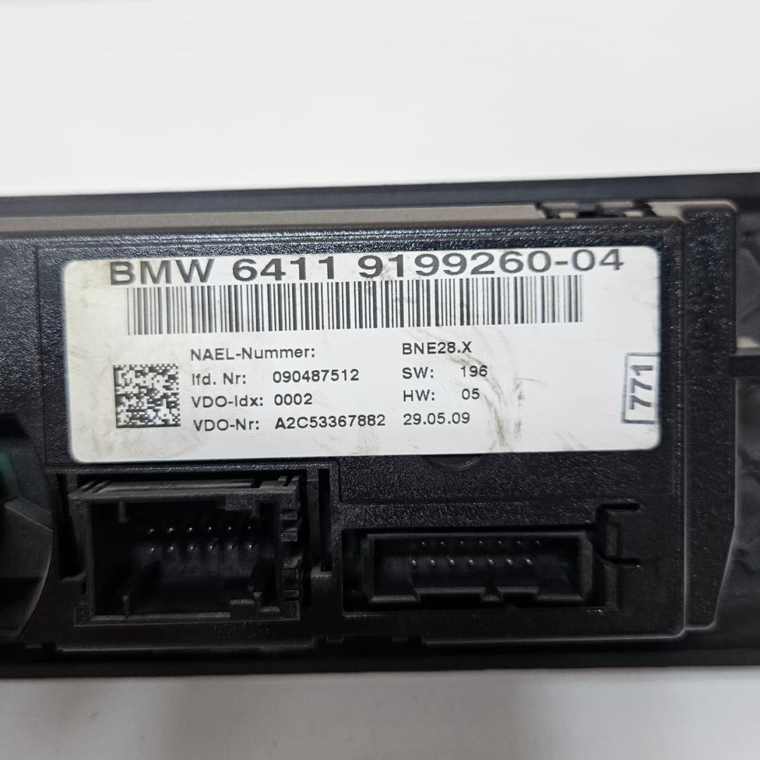 2007-2009 BMW 3 Series E90 E91 E92 E93 328i Climate Control Panel 9199260