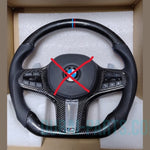 قم بتحميل الصورة إلى عارض الصور، New Real Carbon Fiber Steering Wheel BMW G05 G06 G07 Sport With Paddle Shifts