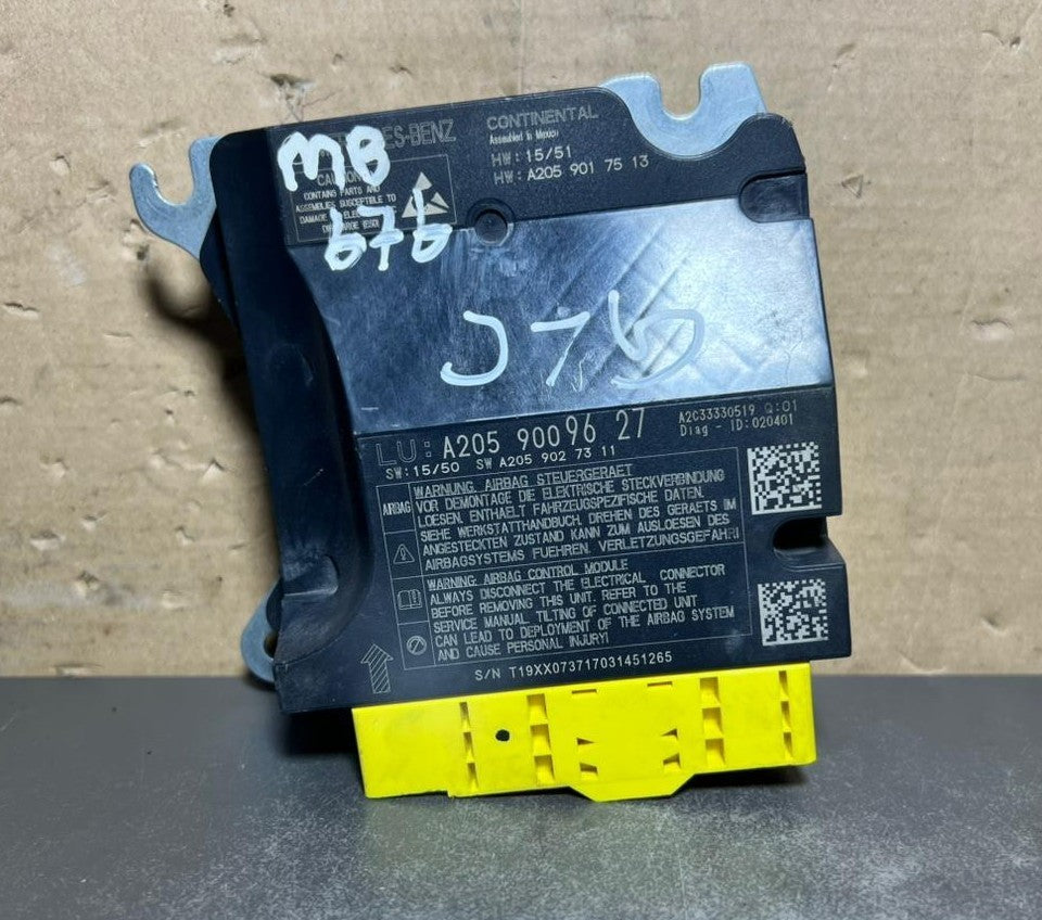 14-18 Mercedes W205 GLC SRS Safety Restraint Control Module A205 9009627 OEM