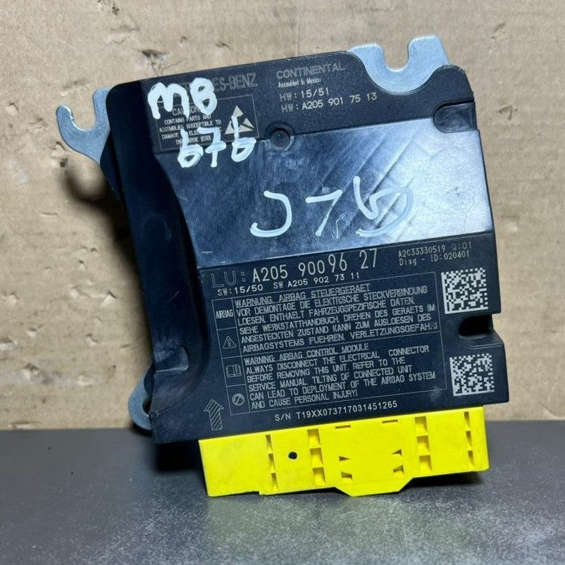 14-18 Mercedes W205 GLC SRS Safety Restraint Control Module A205 9009627 OEM