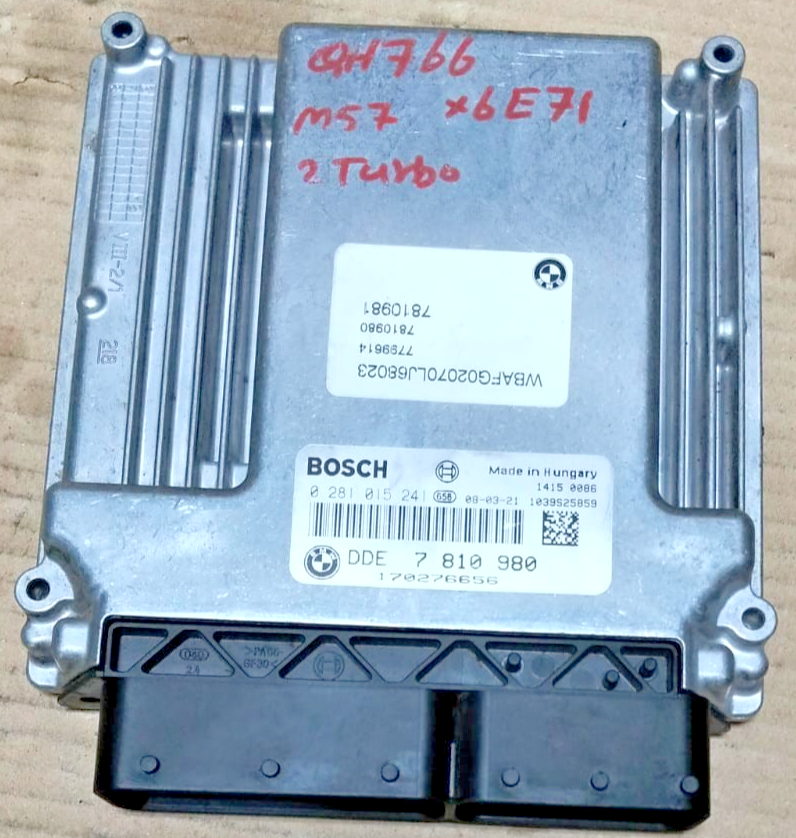 BMW X6 E71 M57 D5 TWIN TURBO M57N2 DIESEL Engine CONTROL ECU DDE 7810980 2011