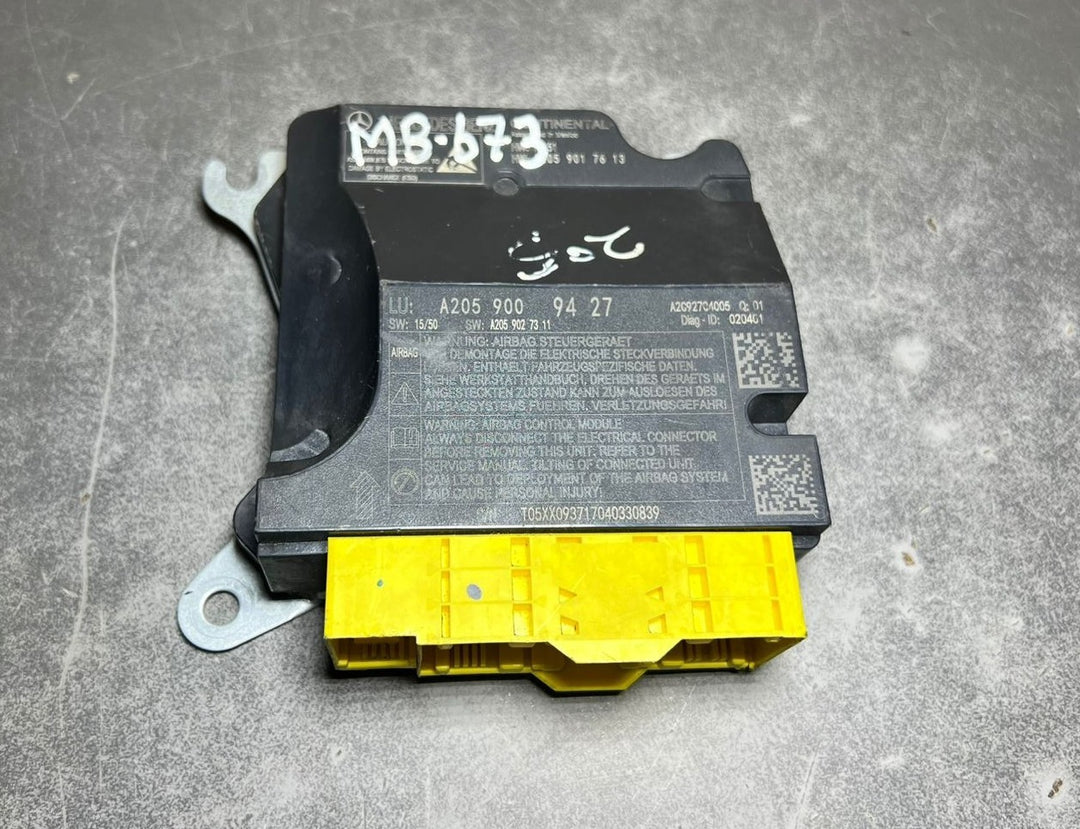 14-18 Mercedes W205 C-Class SRS Safety Restraint Control Module A205 9009427 OEM