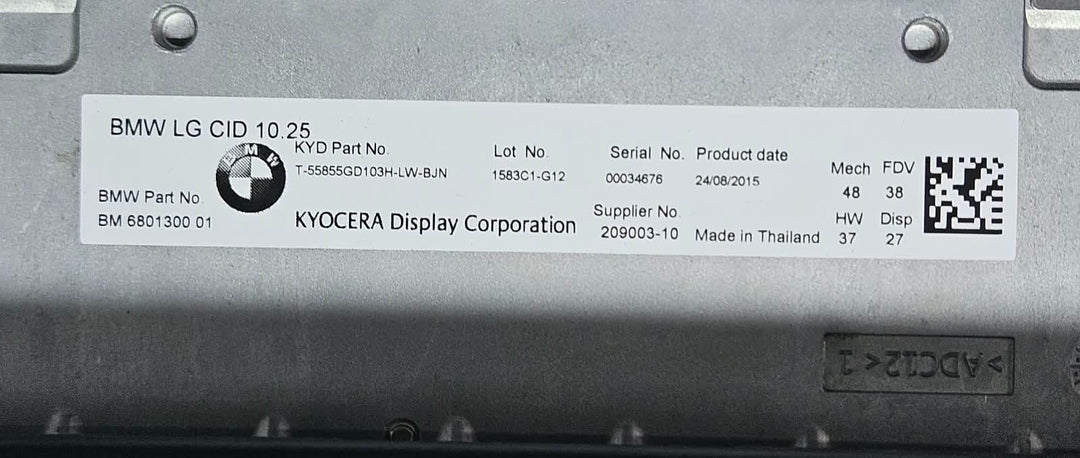 6801300-2015-2019 BMW 7 Series G11 G12 RHD Central Information Display OEM