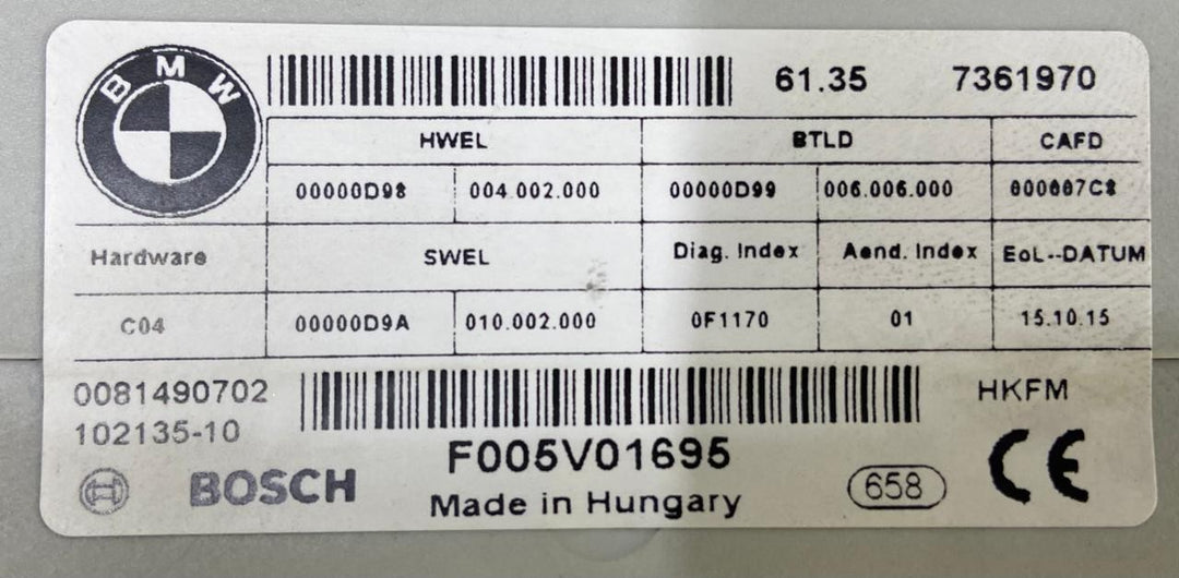 OEM BMW F10 F10 LCI Trunk Function Module Tailgate Boot Control Unit 7361970