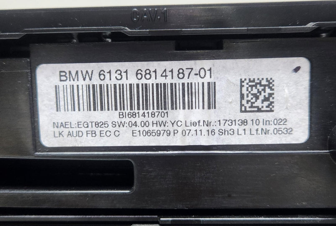2015-2019 BMW 3 Series A/C Heater Radio Control Panel 6814187 F20 F21 F30 OEM