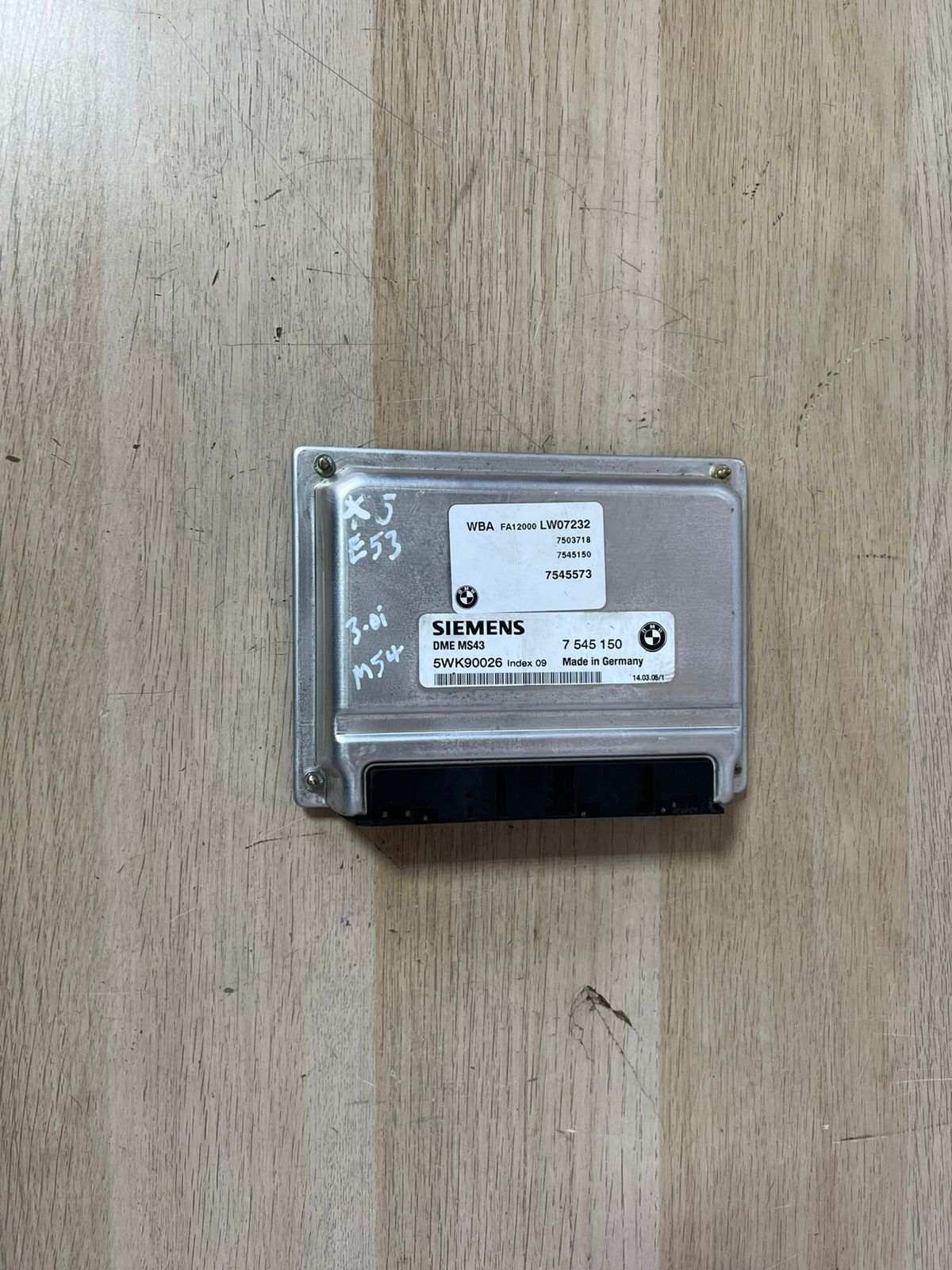 2003-2005 BMW 530i Engine Computer Module 7545150 E39 E46 MS43 M54 ECU