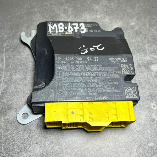 14-18 Mercedes W205 C-Class SRS Safety Restraint Control Module A205 9009427 OEM