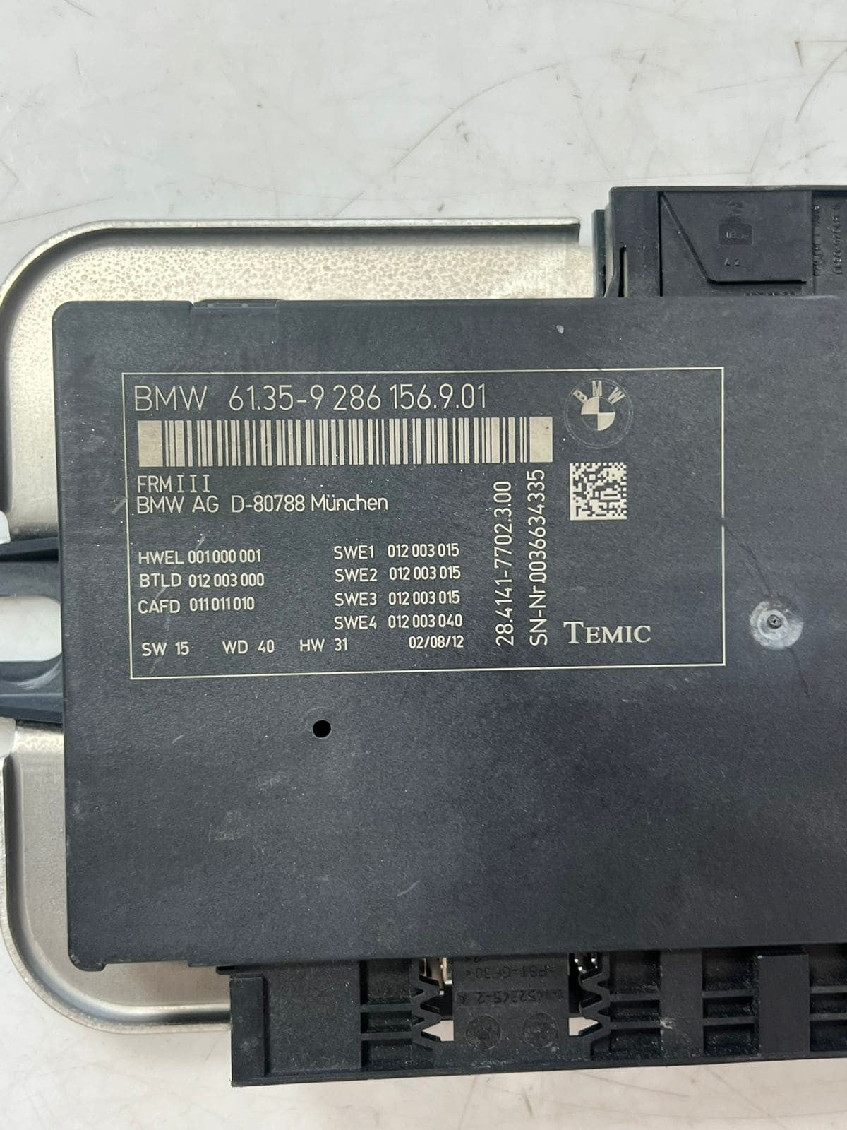 2011-2017 BMW X3 and X4 FRM3 Footwell Control Module 9286156 OEM