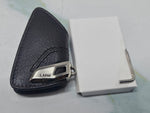 قم بتحميل الصورة إلى عارض الصور، Genuine BMW F40 G20 G30 Leather Key Case With Stainless Steel Clip 82292408819