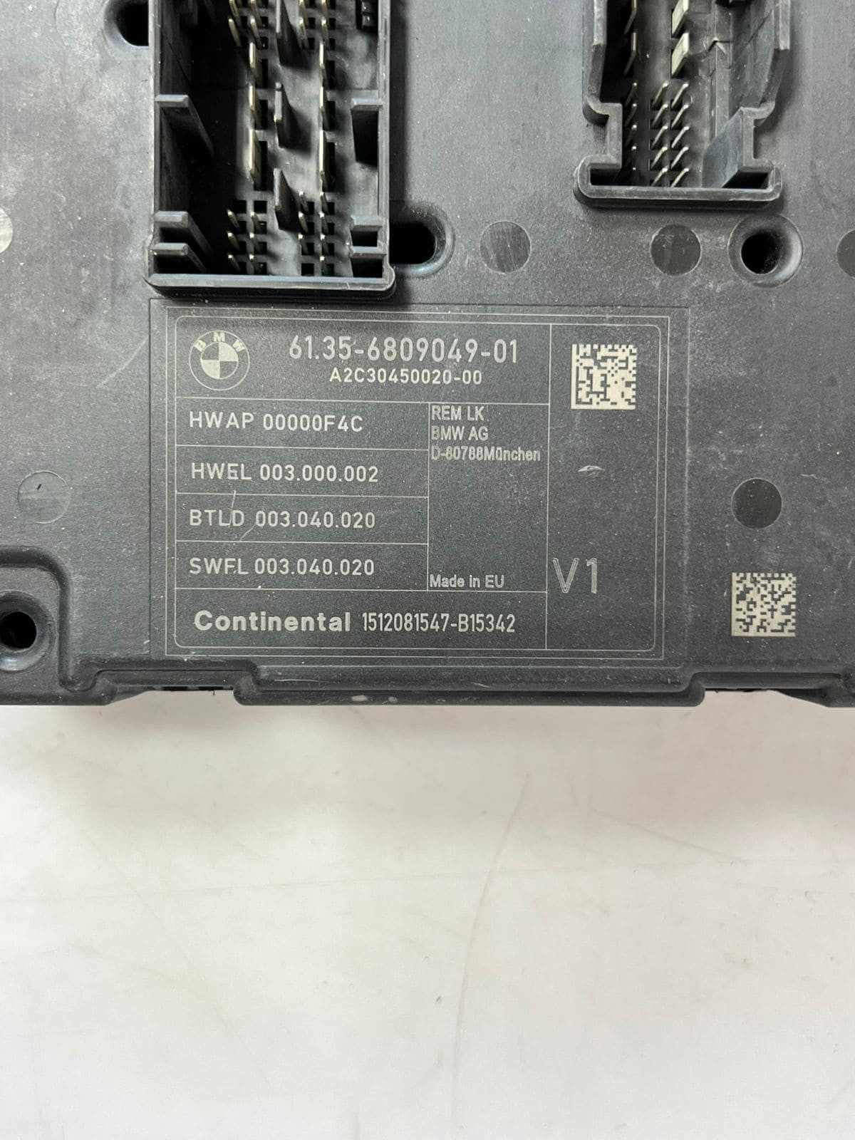 2012 BMW 3 F30 F35 F31 CENTRAL BODY CONTROL MODULE 6809049 680904901