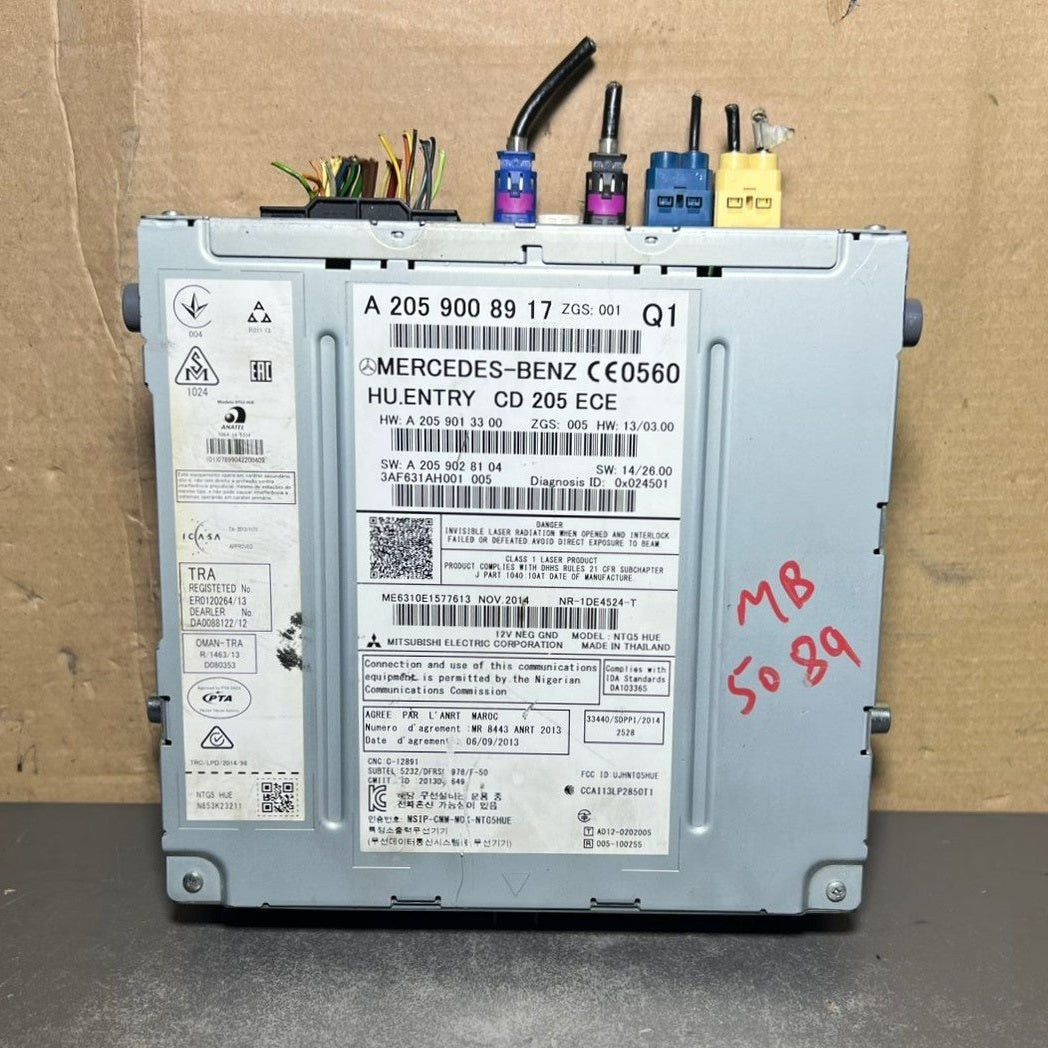 14–18 Mercedes W205 C-Class Radio Audio Head Unit CD Player A205 9008917 OEM