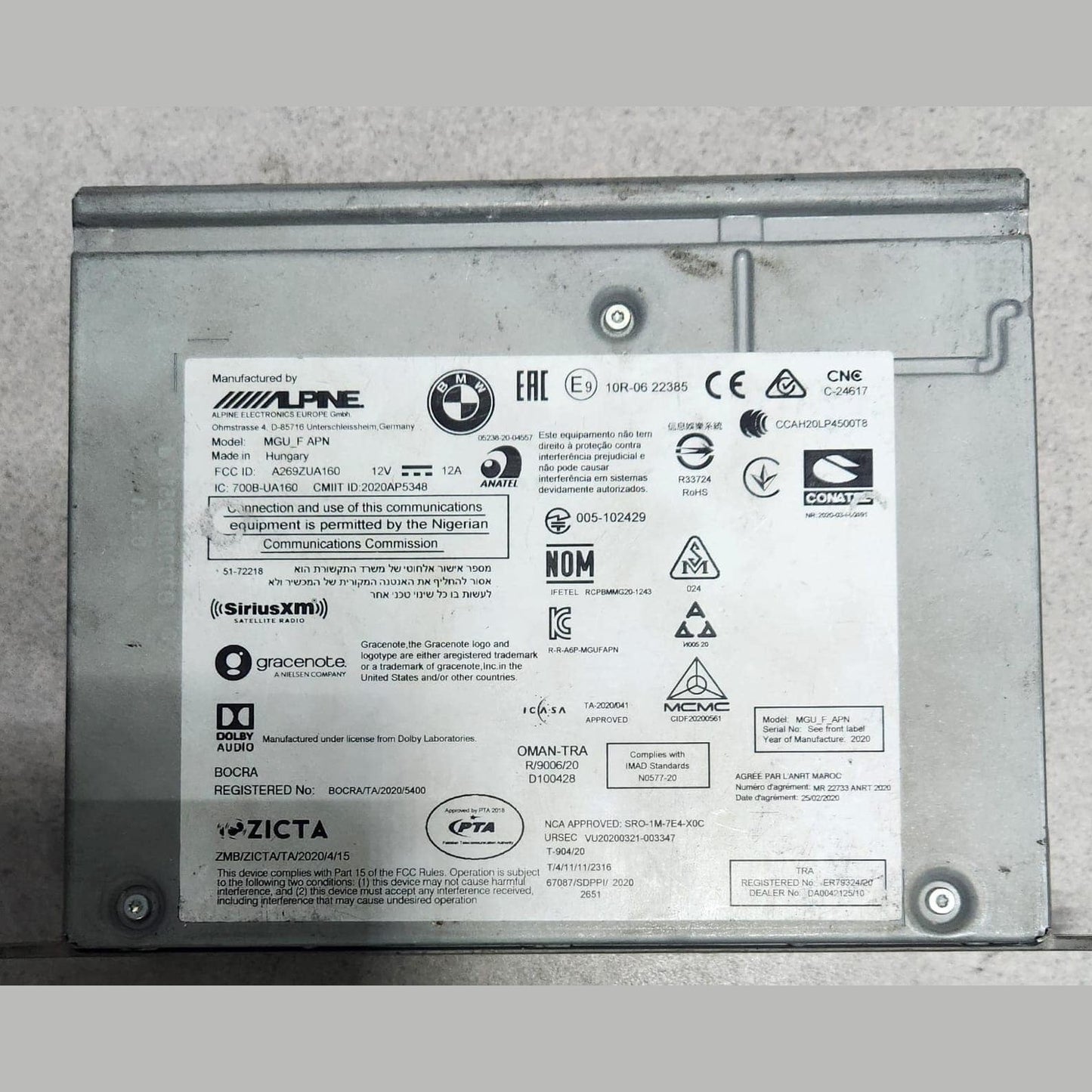 BMW Multimedia Head Unit 5A42CC4 1 Series F40 F44