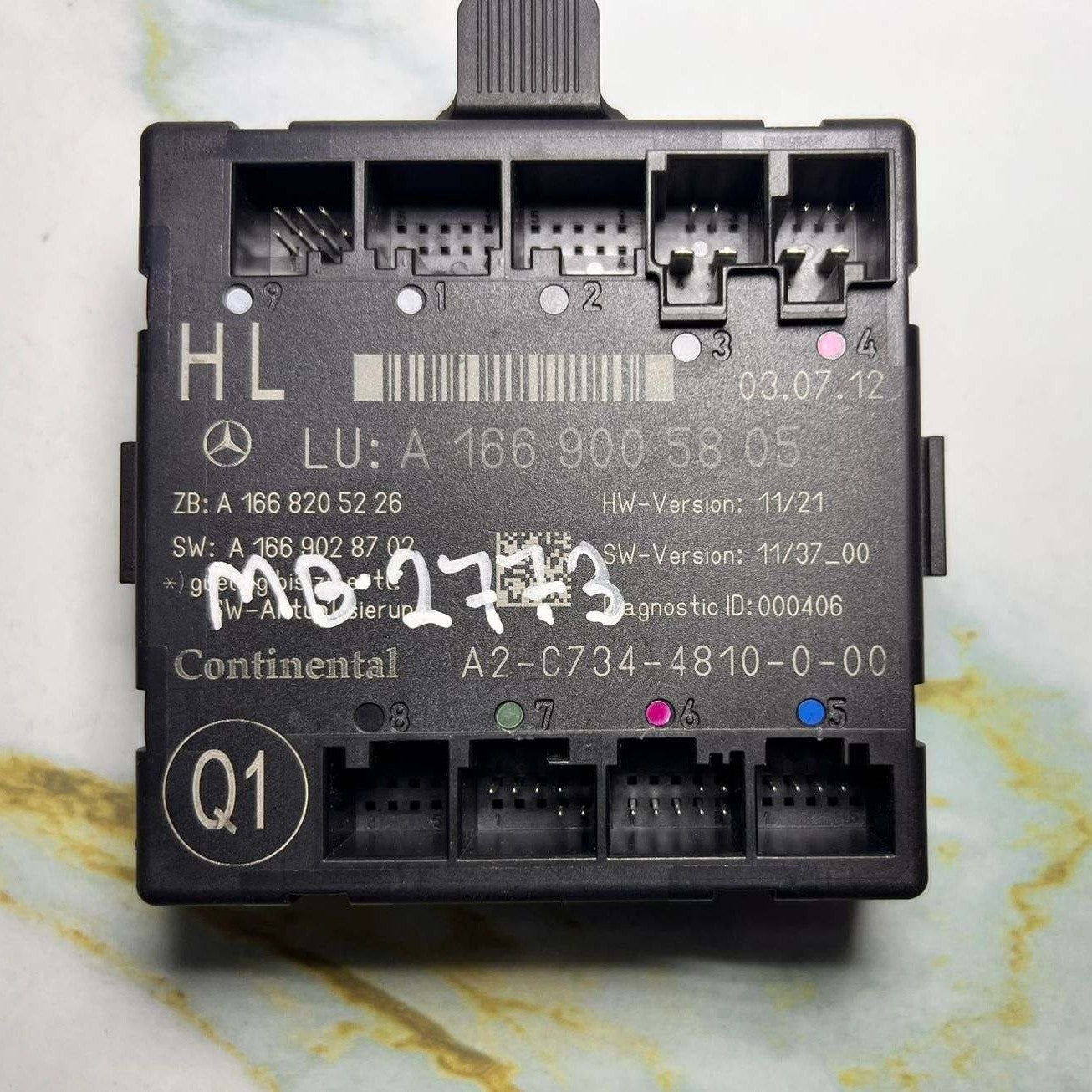 2014 Mercedes-Benz ML350 Door Control Module Unit A 1669005808 W166 ML350 and GL
