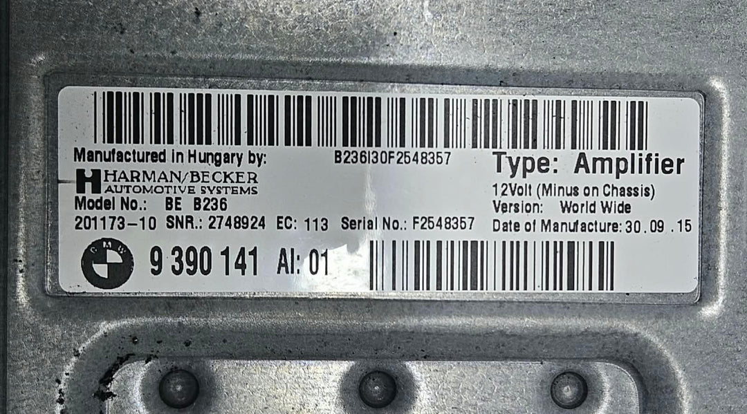 9390141-2015-2022 BMW 740i G12 B58 RHD HIFI Sound System Amplifier OEM