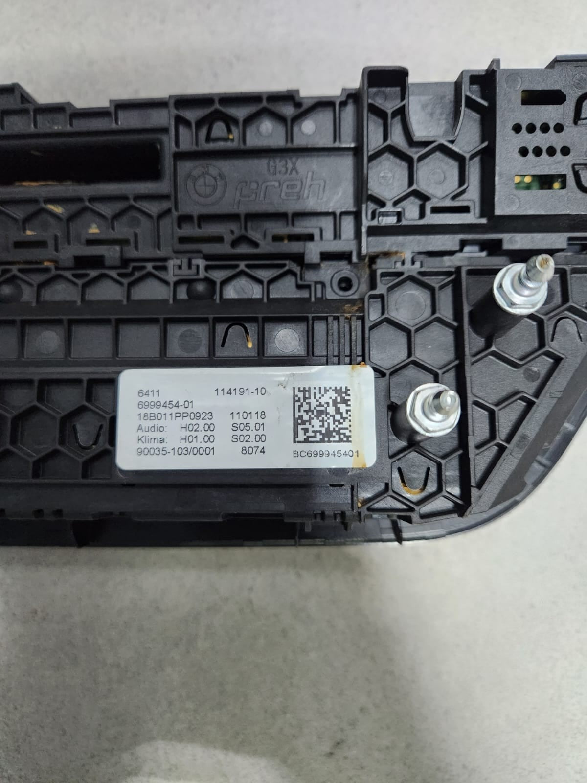 2018-2021 BMW X3 Ac Climate Control Panel 6999454 X3 G01 and X4 G02