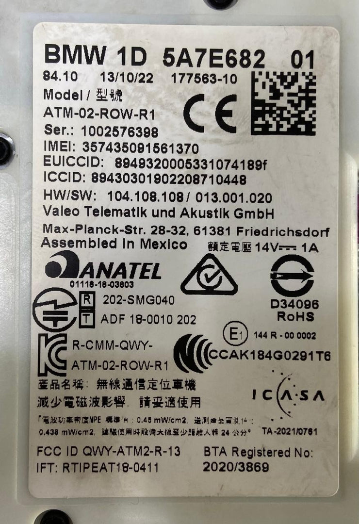 OEM BMW G01 X4 G02 ANTENA TELEMATICS CONTROL MODULE ECU 5A7E682